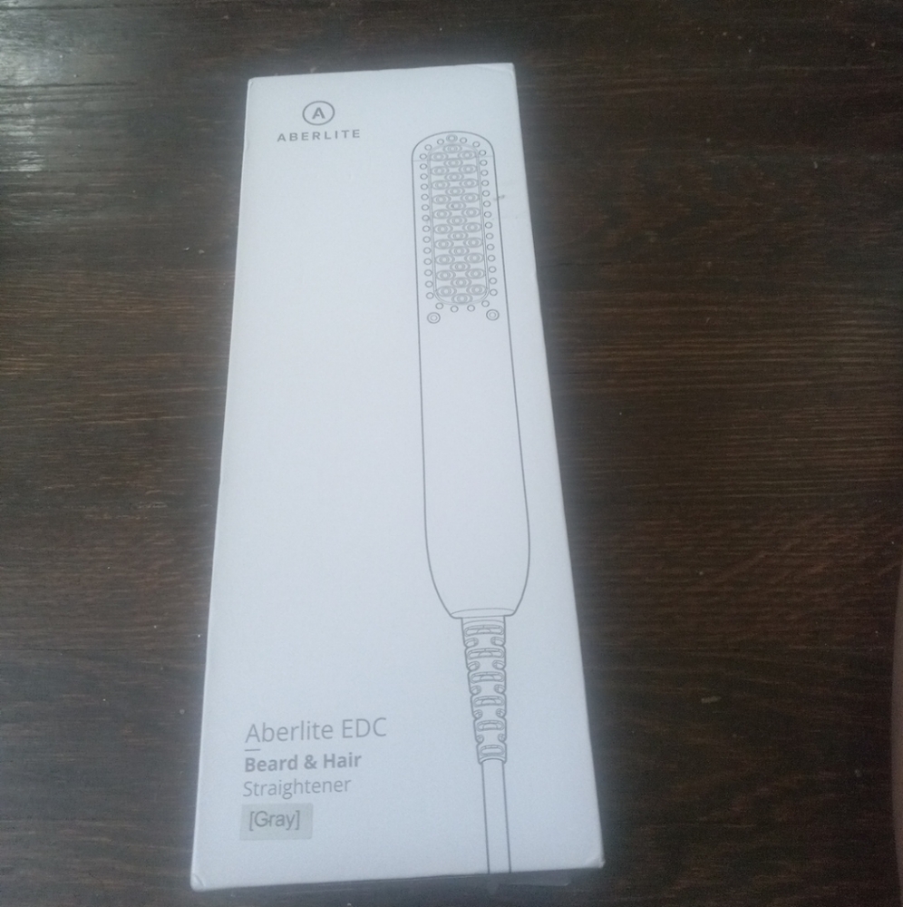 Aberlite EDC Beard Straightener Heated Comb Professional Grade Grooming Kit Gray